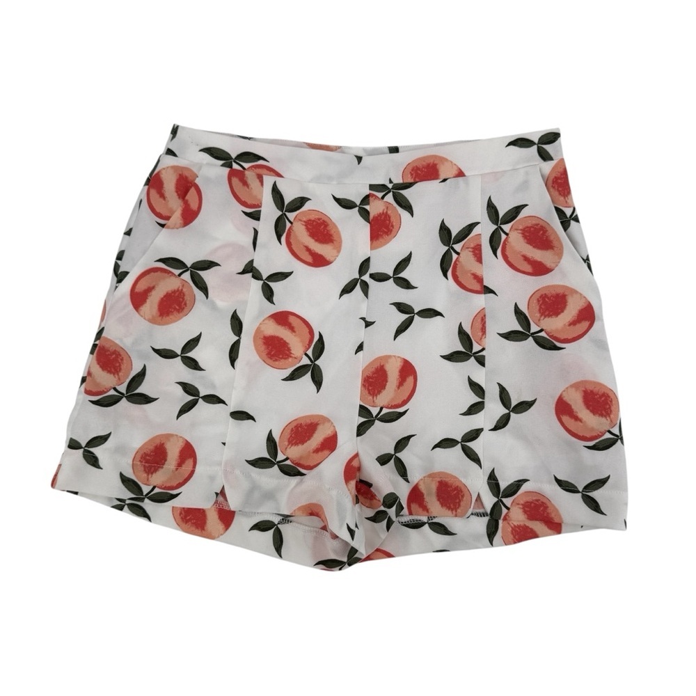 NWT Le Lis Collection White Orange Peach Design Shorts Size Small Women’s